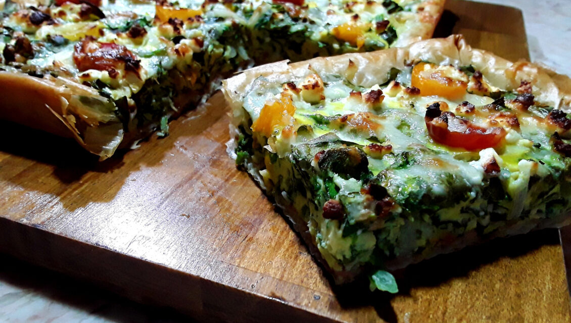 Quiche Folhada de Espinafres e Presunto