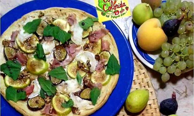 Pizza de Frigideira de Figos, Queijo de Cabra e Presunto