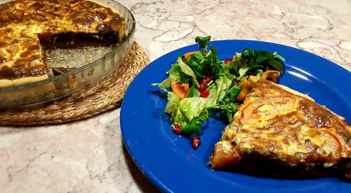 Quiche de Cogumelos, Presunto e Espinafres